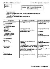 Giáo án Tiếng Anh Lớp 5 - Tiết 7 đến 10